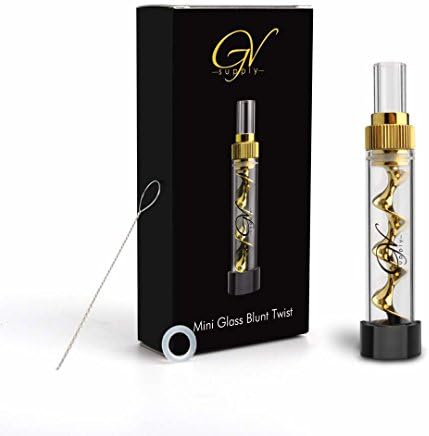 GV Supply Mini Glass Grinder - Perfect Size - Mechanical Blunt Adapter for Tea, Herb Leaves, Coffee, Grains, Spices, Innovative Twist