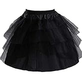 METEMEI Kids White Mini 3 Layers Wedding Flower Girl Petticoat/Underskirt/Crinoline Slips