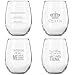 Funny Stemless Wine Glasses Set of 4 (15 oz)- Funny Novelty Wine Glassware Gift for Women- Party, Event, Hosting Fun- Wine Lover Wine Glass with Funny Sayings