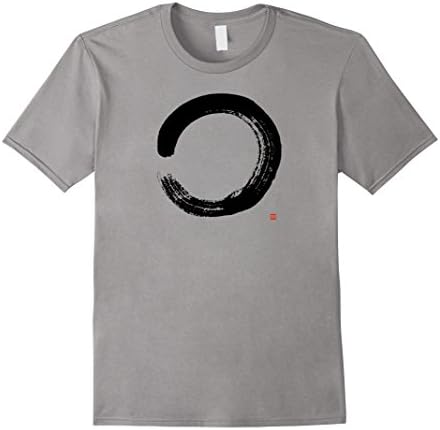 Zen Enso T-shirt With Artistic Zen Circle Calligraphy  - Male 3XL - Slate