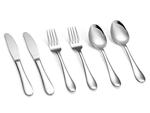 GreaterChef Stainless Steel Flatware Set (Fork + Round Spoon + Knife - Set of 6)