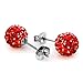 JewelrieShop Rhinestones Crystal Ball Stud Earrings Set Fireball Disco Ball Pave Bead Earrings Hypoallergenic for Women (4mm, 8pairs)