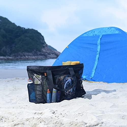 Bulex Extra Large Beach Bags and Totes - XXL Mesh Tote Bag with Pockets & Zipper, Heavy Duty, Lightweight & Foldable - Oversized Carry Tote Bag for Towels, Perfect to Carry All Items for Your Family 8 Bulex Extra Large Beach Bags and Totes - XXL Mesh Tote Bag with Pockets & Zipper, Heavy Duty, Lightweight & Foldable - Oversized Carry Tote Bag for Towels, Perfect to Carry All Items for Your Family