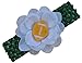 Funny Girl Designs Baby Embroidered Felt Football Flower Headband (Kelly Green Band/Gold Ball)