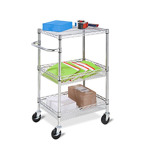 HoneyCanDo 3 Shelf Chrome Storage Cart CRT01451 Chrome Pricepulse