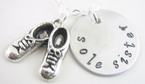 Sole Sister Necklace with a Pewter Shoe Charm on a Stainless Steel Chain.