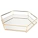Hersoo Accent Ornate Decorative Perfume Tray Mirror Vintage Jewelry Organizer for Home/Skincare/Vanity/Desser/Bathroom/Countertop Gold Display