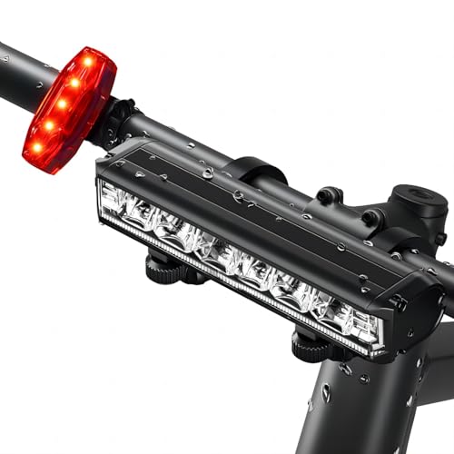 POSUGEAR Bicycle Light, USB Rechargeable Bicycle Lights Front and Rear, Ultralight Aluminium Rear Light Bike Light, Powerful LED, IPX5 Bike Light