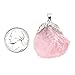 CrystalTears Pink Rose Quartz Irregular Handmade Raw Quartz Healing Crystal Pendant Necklace