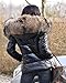 Roiii Women Winter Warm Down Jacket Thick Slim Flash Coat Down Outdoor Hood Parka Short Slim Jacket Black