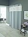 Hookless RBH94MY984 Park Avenue Stripe Polyester with PEVA Snap-In Liner and Flex-On Shower Curtain, Silver