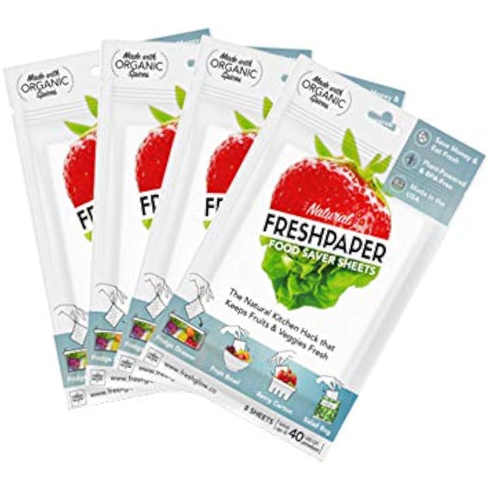FRESHPAPER, Food Saver Sheets For Produce, Keep Fruits Vegetables Fresh