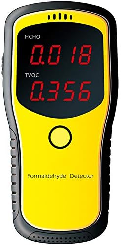 JUZEN Air Detector Portable LCD Digital Carbon Dioxide Meter CO2 Monitor PM2.5 Indoor Air Quality Formaldehyde Detector, Yellow