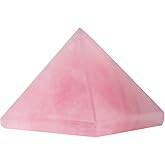 Runyangshi Natural Rose Quartz Crystal Pyramid Energy Generator | 1.2x1.2in (3x3cm) Healing Crystal Pyramid for Protection & Positive Energy | Natural Quartz for Chakra Reiki Home Decor