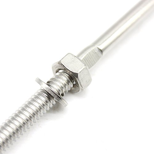 60 pcs Stainless Steel Handrail Railing Cable Tensioner Threaded Stud End Fitting for 1/8 inch Cable Wire