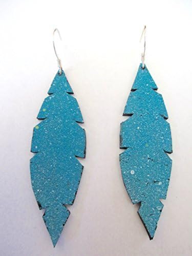 'Blue Crush' Earrings, Repurposed Bike Tube Jewelry