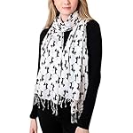 (11 COLORS) Bella Doxie Dachshund Dog Scarf, Women's Animal Print Tassel Shawl (11 COLORS) Bella Doxie Dachshund Dog Scarf, Women's Animal Print Tassel Shawl