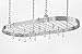 Medium Gauge Oval Hanging Pot Rack with Grid & 12 Hooks