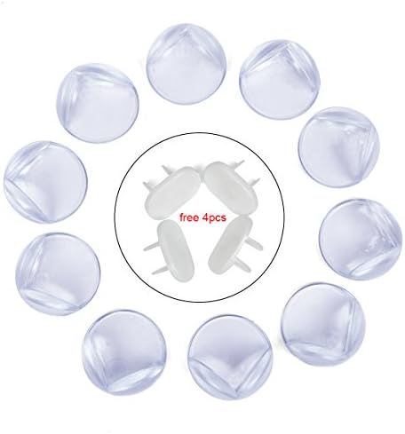 Corner Protector Large Corner Guards CLEVERLOVE Baby Proofing Corner Guards Safety Baby Clear Corner Guards Edge and Corner Guard for Furnitures(10PCS+4PCS Outlet Covers)