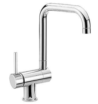 Grifo monomando para fregadero de cocina con caño abatible de latón