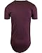 ShirtBANC Hipster Hip Hop Elong Drop Cut Mens Shirt Longline Dropcut Tshirt Wine