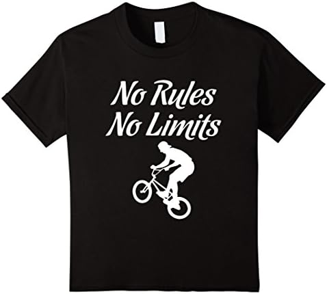 Kids No Rules No Limits Bicycling Bike Cyclist BMX T-Shirt 4 Black