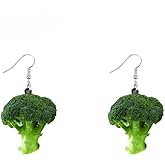 Vegetable And Fruit Dangle Earrings Collection Pickled Cucumber Corn Apple Cauliflower Broccoli Pumpkin Chili Eggplant Cute Earrings