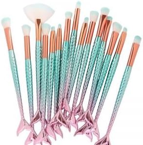 Mermaid pink purple and green make up face brushes