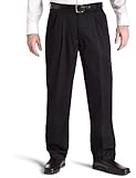 Lee Men's Big-Tall Stain Resistant Relaxed Fit Pleated Pant, Black, 48W x 30L