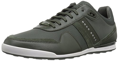 BOSS Green by Hugo Boss Men's Arkansas Low Nylon Sneaker, Dark Green, 11 M US