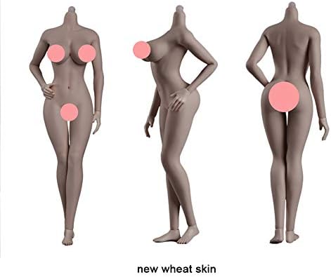 fiveschoice 1:6 Female Body Figure + Hands and Feet Accessories Set 3.0 Version Metal Skeleton Action Figure (New wheat color)