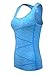 DISBEST Yoga Tank Top, Women's Performance Stretchy Quick Dry Sports Workout Running Top Vest with Removable Pads, Fluorescent Blue, XL/US 10