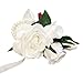 Wrist Corsage(XLWC003-RSWT)-Beautiful Quality Keepsake Wrist corsage-roses and pearl bracelet (White)