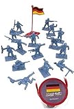 WWII German Infantry with Flag World at War Toy Soldiers Series Plastic Army Men Figures 1/32 Scale 17 Pieces with Reusable Tube Storage