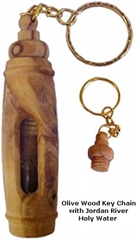Olive Wood Key Chain with Jordan Holy Water - Made in Bethlehem