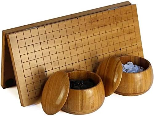 カジュアルゲームホームアクセサリーlcxliga囲碁ゲームセット竹囲碁チェス盤 囲碁ピースポータブルスーツ ギフ 包装 ストレートカーボンディスク