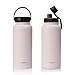 NAVIGATE 32oz Wide Mouth Stainless Steel Water Bottle With Bonus Lid, Double Walled Vacuum Insulated Travel Sports Flask Thermos |Keep Drink Stay Cold & Hot,BPA Free, Leak Proof