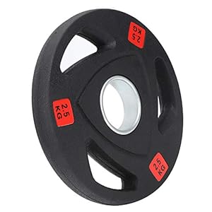 Keenso Fitness Barbell, 2.5KG 3 Holes Hand Grip Barbell Plate Weightlifting Exercise Tool for Household Fitness Training Equipment