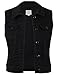 BEKDO Womens Basic Solid Denim Vest-L-BLACK