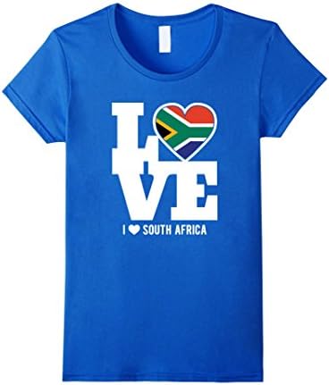 Womens Love South Africa T-Shirt Patriotic South African Expat Small Royal Blue