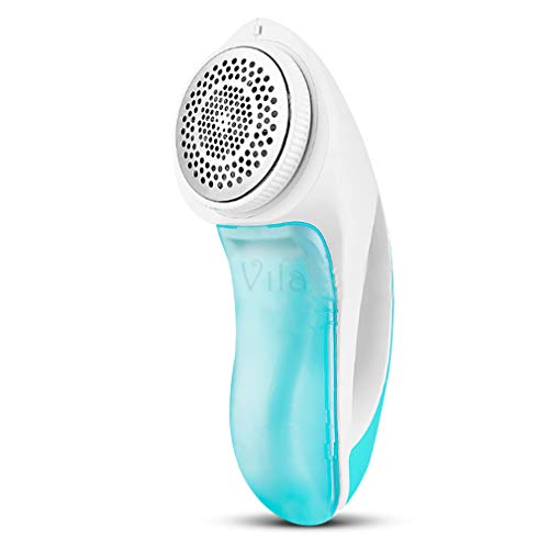 Vila Fabric Shaver, Portable and Battery Operated Hairball Remover, Quickly and Safely Eliminates Lint, Fuzz and Pilling, Easy to Use Sweater Defuzzer