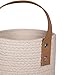 LA JOLIE MUSE Wall Hanging Storage Baskets - Set of 2 Small Cotton Rope Handle Nursery Storage Organizer with Planters