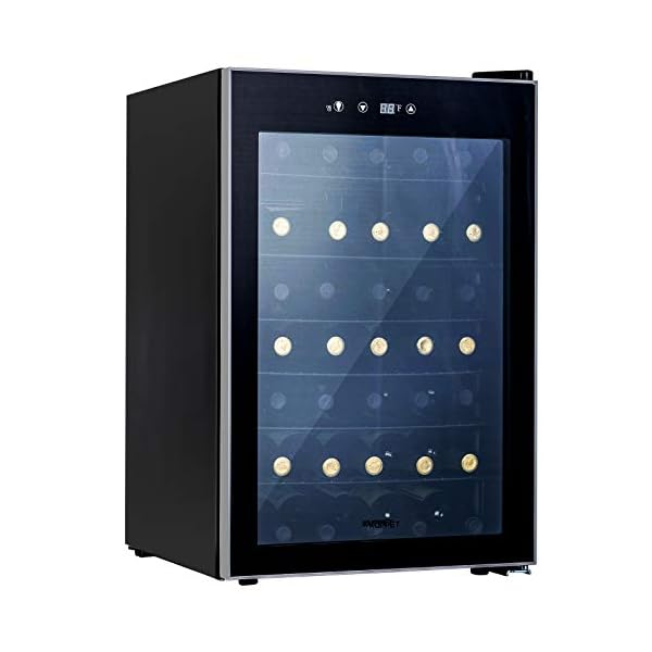KUPPET-36-Bottle-Wine-Cooler-Counter-Top-Wine-CellarChiller-with-Digital-Temperature-Display-Compressor-Freestanding-Single-Zone-Refrigerator-for-Red-and-White-Wines-Metal-shelf