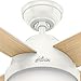 Hunter Fan Company Dempsey 52-inch Indoor Fresh White Modern Ceiling Fan With Bright LED Light Kit, Remote Control, and Reversible WhisperWind Motor Included