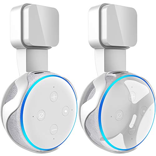 Frienda Outlet Wall Mount Hanger Holder Stand for Dot 3rd Generation Smart Home Voice Assistants, No Messy Wires or Screws-Compact Bracket Case Plug in Bedroom, Kitchen, Bathroom (White)