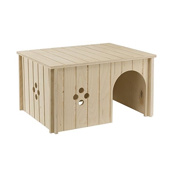 Ferplast-Sin-4647-Rabbit-House-37-x-277-x-20-cm Ferplast Rabbit House, Guinea Pig Wooden House, Small Pet House, FSC Certificated Wood, 37 x 27,7 x 20 cm