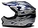 TMS Youth Kids Blue Flame ATV Dirt Bike Motocross Helmet with Goggles and Gloves (Small)