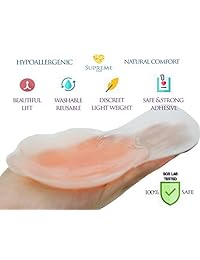 Pezones de silicona con elevador reutilizable y cinta de moda Sujetador de pétalos adhesivos sin pezón Pasties ...