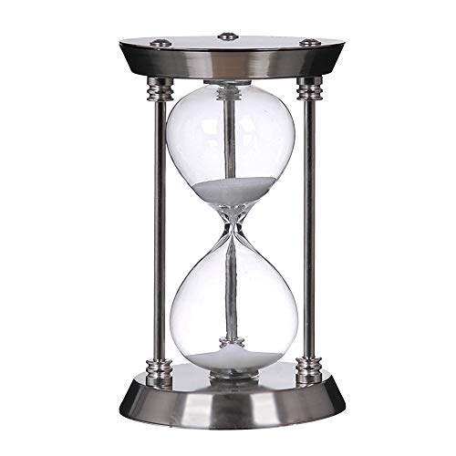 Bellaware Metal Hourglass Sand Timer, 30 Minutes Sliver Sand Clock