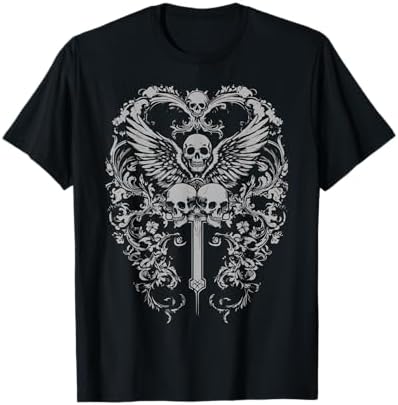 Amazon.com: Emo Y2K Grunge Alt Goth Skull Cross Wings Gothic Black
